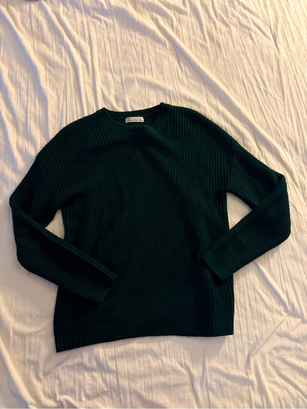 89th & Madison Dark Green Ribbed Crewneck Sweater